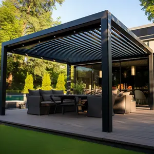 4M x 6M Maison Verre Pergola 13x13แสดงห้อง La Pergola bioclimatique สถาปนิกและอลูมิเนียม