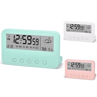 T529 lampu malam temperatur dekoratif, jam Digital Led untuk tidur di rumah, tampilan besar
