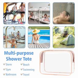 Sacs de maquillage transparents personnalisés S M L, conformes aux normes des aéroports et compagnies aériennes, sacs de voyage transparents en gros pour articles de toilette - Product Image 5