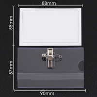 Foska 100% Porte-cartes d'identité horizontaux en plastique PVC transparent de haute qualité avec épingles de sûreté et pinces crocodiles
