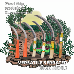 Falce <span class=keywords><strong>con</strong></span> Lama in Acciaio e <span class=keywords><strong>Manico</strong></span> in Legno per Giardinaggio, Agricoltura e Coltivazione - Product Image 2