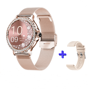 Phụ nữ thanh lịch thông minh xem nx19 với khung kim cương, 1.3inch HD màn hình rtl8763ewe BT cuộc gọi ngủ giám sát phụ nữ xem - Product Image 2