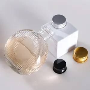 Embalagem de vinho em garrafa de vidro transparente 50ml 100ml 250ml 350ml 500ml com tampa de alumínio