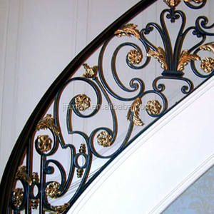 Ringhiere per scale in ferro battuto curvo decorativo per ringhiere per balcone resistente alla ruggine Villa Houston - Product Image 4