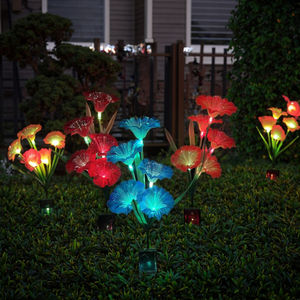 소스 공장 태양열 발전 모닝 글로리 램프 여러 가지 빛깔의 LED 그라디언트 조명 센서 제어 배터리 포함 정원 - Product Image 2