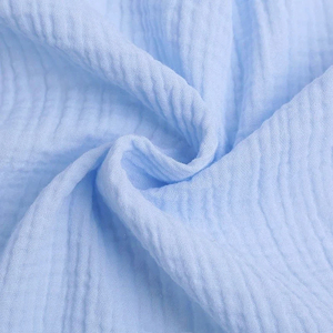 Tissu en coton double couche, écologique, respirant, mousseline <span class=keywords><strong>de</strong></span> coton unie, <span class=keywords><strong>gaze</strong></span> <span class=keywords><strong>de</strong></span> coton teinte pour robes, vêtements pour bébés et enfants, vêtements d'intérieur - Product Image 3