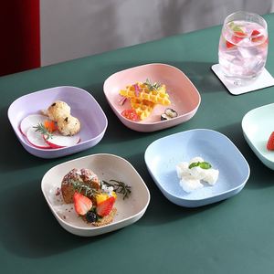 <b>Set</b> of 5 Unbreakable and Reusable Wheat Straw Bpa Free Plastic Dinner Plates <b>Microwave</b>/dishwasher Safe - Product Image 4