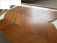 Parquet en noyer à motif feuille de lotus, qualité AB, finition UV lisse, motif décoratif pour intérieur résidentiel et commercial haut de gamme