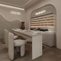 Solution de design complète pour salon de beauté des ongles |   Aménagement personnalisé de salon de spa |   Éclairage LED Écologique et Durable, Facile à Nettoyer, Solution Tout-en-un