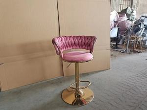 Taburete de Bar Moderno y Lujoso, Giratorio, con Base de Metal Dorado, Asiento Acolchado sin Respaldo, para Cocina, Hotel, Apartamento, Hogar, Bar - Product Image 5