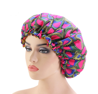 Bonnet en satin de soie double couche réversible style occidental à motif ANKARA avec bande élastique réglable pour usage quotidien quatre saisons