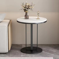 Table basse moderne de luxe, petite table d'appoint, design en marbre de dalle de roche de luxe, pour canapé, pour petit appartement, salon, usage quotidien