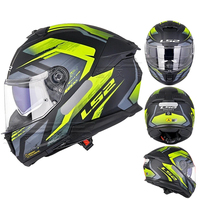 Casque de moto LS2FF808, casque de moto à double visière anti-buée, casque intégral certifié ECE