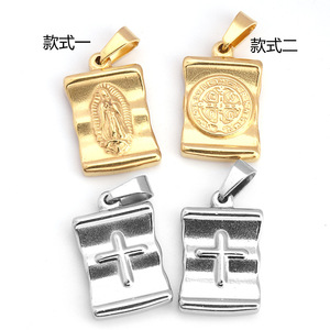 Colgante de Cruz de Acero Inoxidable con Baño Electrolítico al Vacío, Oro de 18k, Estilo Vintage, Geométrico, Religioso, Unisex, con Etiqueta - Product Image 4