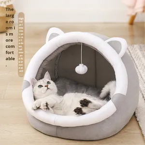 <span class=keywords><strong>Maison</strong></span> pour chat et chien à motif solide Toutes les saisons Fournitures pour animaux de compagnie Tapis fermé pour petits et moyens animaux de compagnie Compagnon d'hiver - Product Image 1