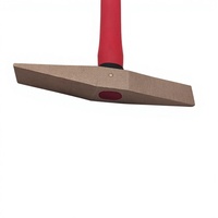 Marteau de décapage Oak Brand anti-étincelles en bronze d'aluminium 0,2 kg avec manche en fibre de verre rouge/noir, adapté à diverses applications