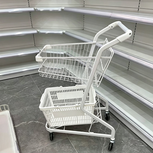 Chariot de supermarché robuste 340L en treillis métallique grande capacité avec roues pivotantes silencieuses pour usage en magasin de détail et kit d'installation - Product Image 6