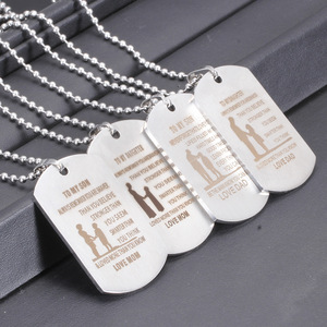 <b>Dad</b> To <b>Daughter</b> Stainless Steel Military Tag Necklace With Love Message <b>Gift</b> For <b>Daughter</b> - Product Image 4