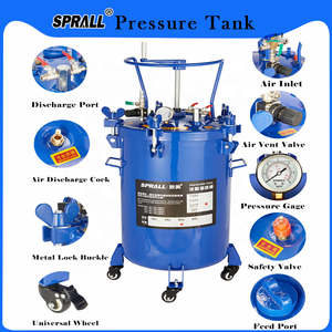 SPRALL 10L-60L 수동 페인트 압력 포트 탱크 조절기 압력 게이지 포함 - Product Image 6