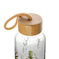 Bouteille d'eau en verre borosilicate avec logo personnalisé 750 ml sans BPA Bouteilles de boisson sportive avec couvercle en bambou pour l'eau bouillante et le camping