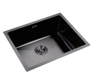 Évier compact en titane noir 450x440mm, cuve SUS304, à encastrer sous plan, robinet inclus - Product Image 1