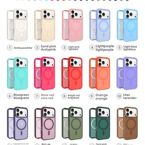 Custodia per telefono magnetica satinata a colori personalizzati per iPhone 17 16 15 Pro Max <span class=keywords><strong>cover</strong></span> di design Ultra-sottili - Product Image 2