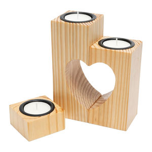 Tùy chỉnh thiết kế mộc mạc thông bằng gỗ hình trái tim nến trang trí nội thất tealight gỗ người giữ ngọn nến - Product Image 2
