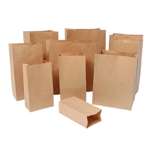 Wholesale Eco-Friendly Recyclable Brown Kraft Paper Sacks SOS <strong>Bags</strong> with Greaseproof Liner for Takeout Food Packaging and Grocery - Product Image 1