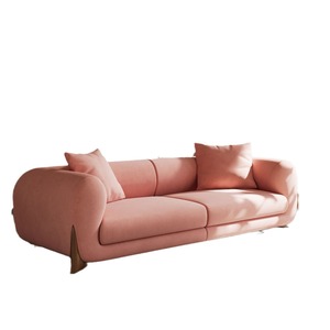 Nordic Cream Fabric <b>Sofa</b> Straight Semicircular Upholstered <b>Foam</b> Filling For Home Small Apartment - Product Image 5