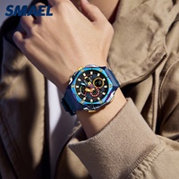 Montre de sport numérique étanche SMAEL 8113, nouveau design, chronographe, alarme, fonctions lumineuses, résistance à l'eau 5 BAR, unisexe