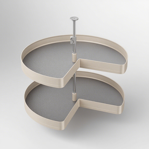 <span class=keywords><strong>Mueble</strong></span> <span class=keywords><strong>de</strong></span> Esquina para <span class=keywords><strong>Cocina</strong></span> Moderno y Minimalista con Acabado Champán, Base <span class=keywords><strong>de</strong></span> Aluminio y Madera, Cajón Giratorio con Herrajes para Almacenamiento - Product Image 5