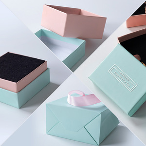 Wholesale Price Ring Earrings Necklace Cardboard Gift Set Packaging Boxes Luxury Jewelry Small Paper Box - Product Image 4
