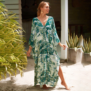 เสื้อคลุมบิกินี่ผ้าฝ้ายสำหรับผู้หญิง <span class=keywords><strong>แห้ง</strong></span>เร็ว เป็นมิตรกับสิ่งแวดล้อม ลายดอกไม้ เหมาะสำหรับแช่น้ำพุร้อนและว่ายน้ำชายหาด ผ้าคลุมไหล่ - Product Image 1