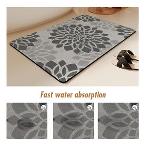 Alfombrilla de Baño Rectangular de Tierra de Diatomeas Mejorada, Floral, Antideslizante, Suave, para el Hogar, Alfombrilla de Piso para Baño, Alfombrilla Absorbente Gruesa para Puerta - Product Image 2