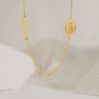 Chapelets religieux catholiques en argent antique avec croix de la Vierge Marie, collier de fabricant à prix raisonnable, collier de chapelet plaqué or