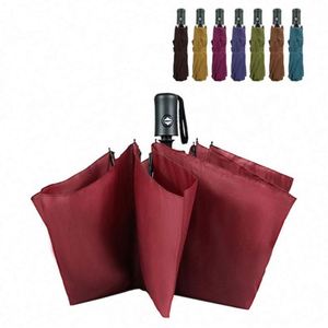Parapluie pliable double couche de haute qualité, pliable en 3 sections, pare-soleil, coupe-vent, protection UV, avec impression de logo - Product Image 3