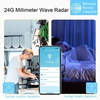Sensor Kehadiran Manusia WiFi 24G Smart MM-Wave Radar, Detektor Pemasangan di Langit-langit, Sensor Keamanan Rumah Pintar