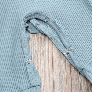 Combinaison Bafeicao 2/3 pièces, couleur unie, combinaison côtelée à manches courtes/longues, combinaison en tricot pour bébé - Product Image 4