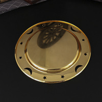 Lot de 6 plateaux creux en fer doré, motif lune et étoile, style vintage, 15 cm (6 pouces), petites assiettes de rangement pour collations, bijoux et décoration intérieure