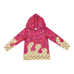 Alta calidad Boutique al por mayor moda nueva llegada Hot Pink Ice Hoodie Top para niños pequeños gran oferta ropa de bebé niños gran oferta - Product Image 1