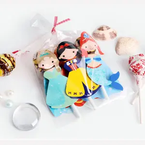 Superhero Princess Mermaid Birthday Favors Baby Shower Cake Candy Lollipop Decoration Cards Lollipop Display Card For Kids Party