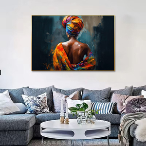 Huamiao abstrait femmes africaines peinture africaine dame peinture chambre décor - Product Image 5