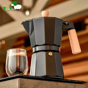 Customized Logo OEM Single Value Black Italia Aluminum Moka Pot Espresso Coffee Maker
