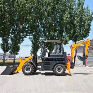 Mini Retro expladora <span class=keywords><strong>4</strong></span>-roda Towable Mini Backhoe Loader dengan komponen inti mesin Motor bantalan pompa Gearbox PLC - Product Image 3