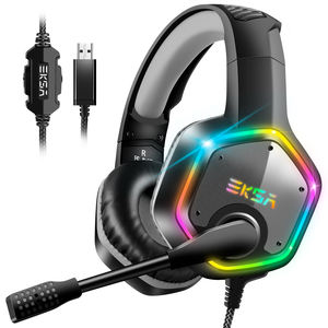 EKSA E1000 7.1-Casque de jeu virtuel Surround RGB avec micro ANC Super Bass pour <span class=keywords><strong>PC</strong></span> PS5 Gris Vert - Product Image 2