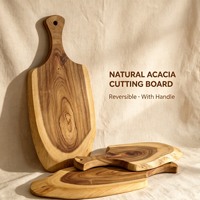 Planche à découper en bois d'acacia massif monobloc avec trou de suspension, plateau de charcuterie pour la cuisine (vente en gros)