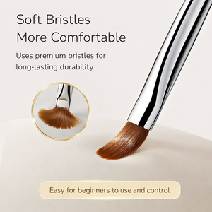 Ensemble de 6 pinceaux à ongles personnalisables avec manche en bois ambré, poils en nylon doux, pointe ovale pour lignes fines, salon, peinture au gel - Product Image 2