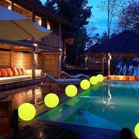 Boule lumineuse LED solaire rechargeable de 20 pouces, 16 couleurs RGB changeantes, pour intérieur/extérieur, maison, jardin, patio, piscine, fête, décoration LED