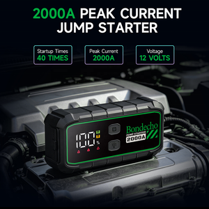 2000A 74Wh Smart Jump Starter,12V Portable Car <b>Battery</b> Booster With 3-Mode Light, Jumper <b>Cables</b> for up to 8.5L Gas/6.0L BE-T45 S - Product Image 5