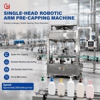 Machine de pré-bouchage automatique à bras robotique à tête unique, pré-boucheuse stable pour bouteilles cosmétiques